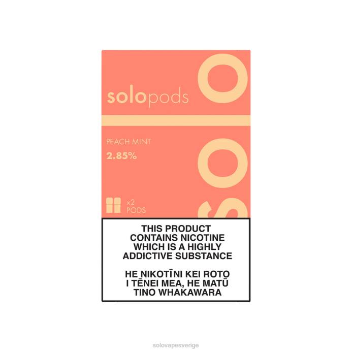 Solo ersättning pod 2-pack persika mynta L4LR57 | Solo Vape Pris